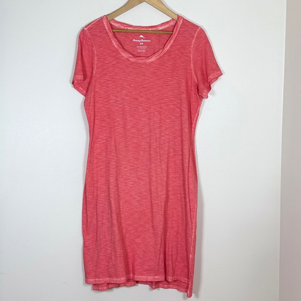 Tommy Bahama Womens Dress S Coral Pink Pima Cotton Slub Knit Coastal Beachy